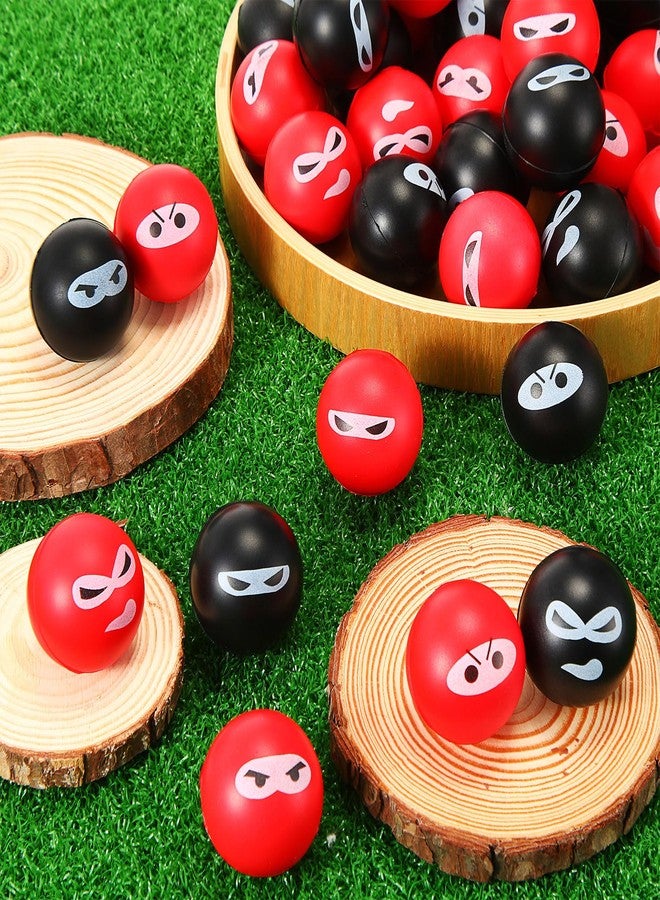 جيريفي مجموعة جيريفي المكونة من 40 كرة نينجا، كرات لتخفيف التوتر، كرات حسية من إسفنج البولي يوريثان، كرات مطاطية قابلة للضغط، مثالية كهدية في حفلات أعياد الميلاد والكريسماس، بأربعة تعابير وجه. - Image 5